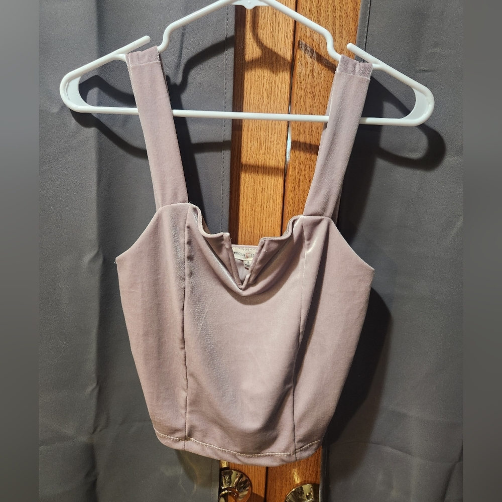 Moa Moa Mauve Velvet Women's Crop Top